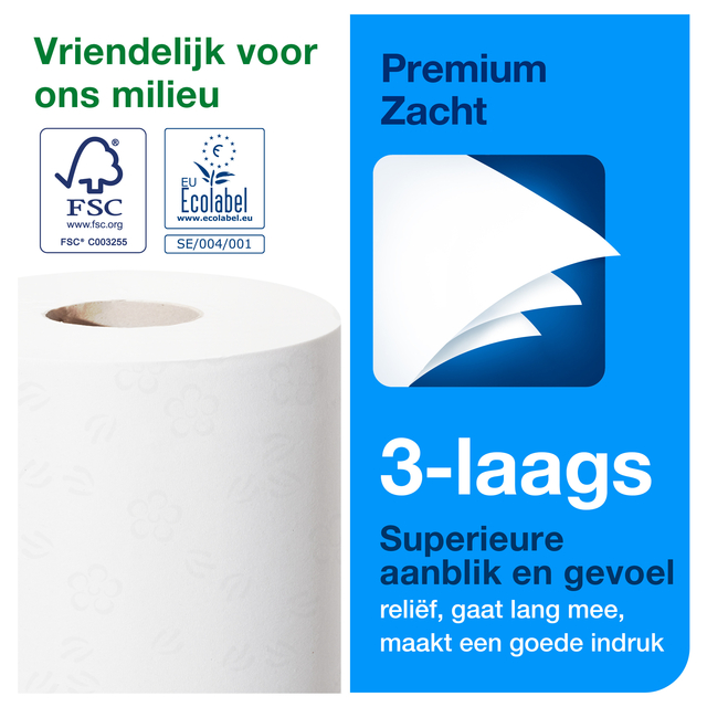 Toilet paper Tork T4 traditional Premium 3-ply 250 sheets white 110316