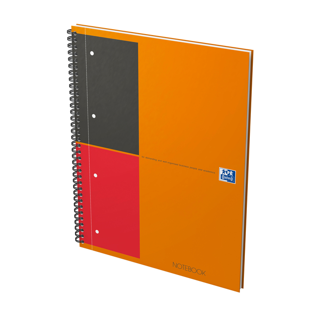 OXFORD International A4+ Hardback Twin-wire Notebook Narrow Ruled 160 Pages Orange SCRIBZEE® Compatibl