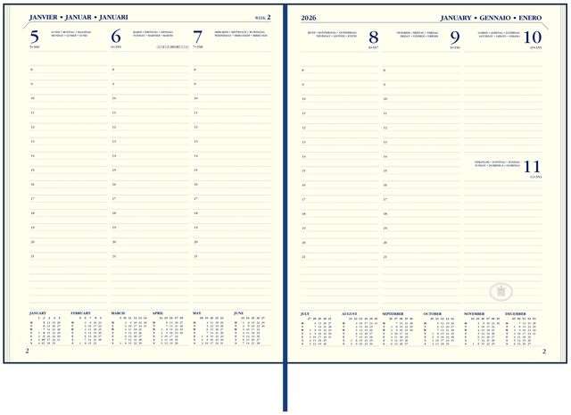 Agenda 2027 Ryam Executive Mundior 7dagen/2pagina's zwart