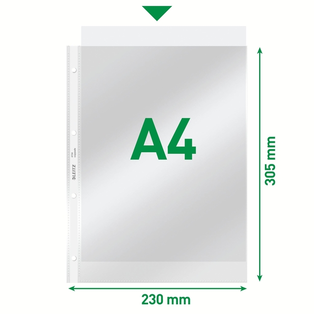 Showtas Leitz Premium standaard copy safe 0.09mm 4-gaats PVC A4 glashelder 100 stuks