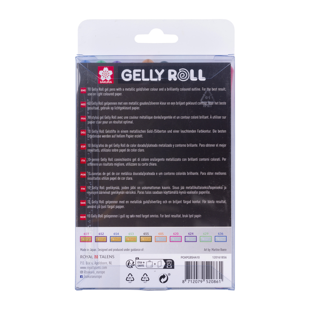 Gelschrijver Sakura Gelly Roll Gold Silver Shadow set à 10 kleure