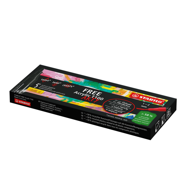 Acrylmarker STABILO  Free Acrylic T100 zwart