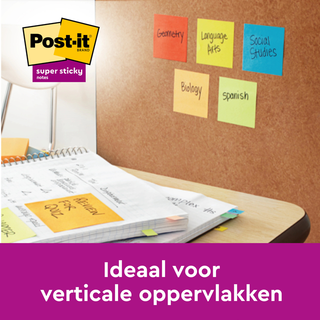Memoblok Post-it 622 Super Sticky 47,6x47,6mm Carnival 12 stuks