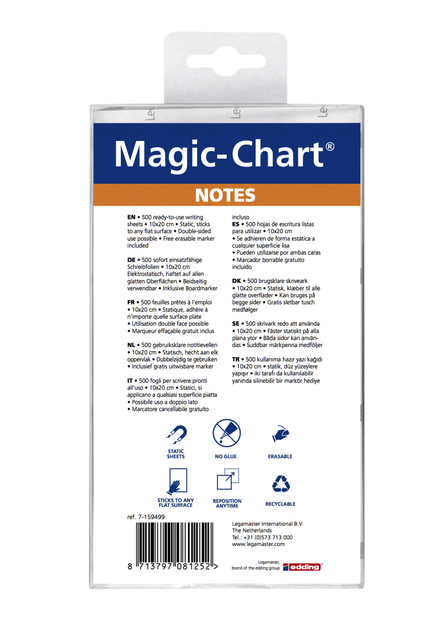 Legamaster Magic-Chart notes 10x20cm assorted 500pcs