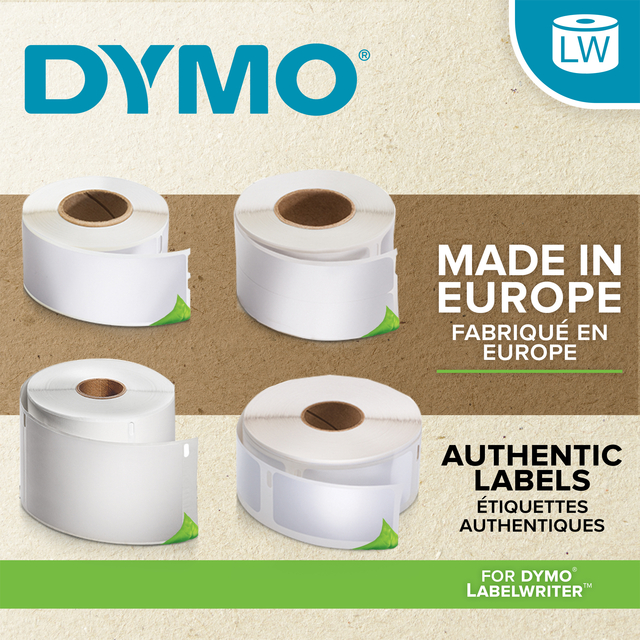 Etiket Dymo LabelWriter multifunctioneel 32x57mm 12 rollen á 1000 stuks wi