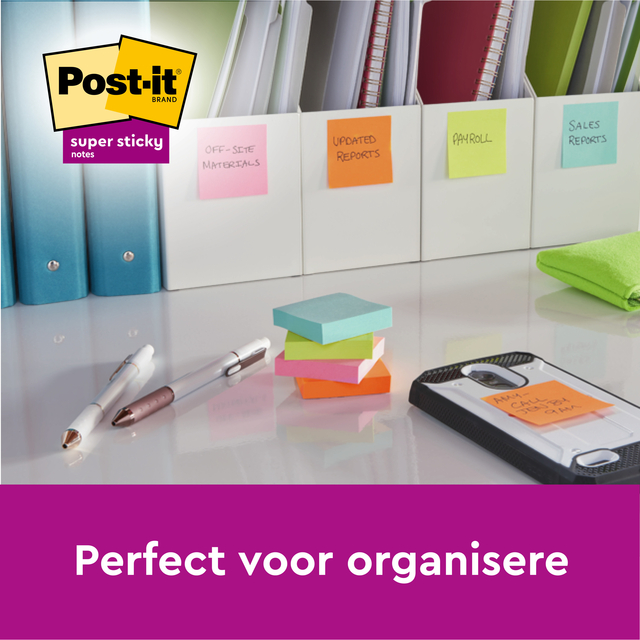 Memoblok 3M Post-it 4645 Super Sticky 101x152mm lijn roze