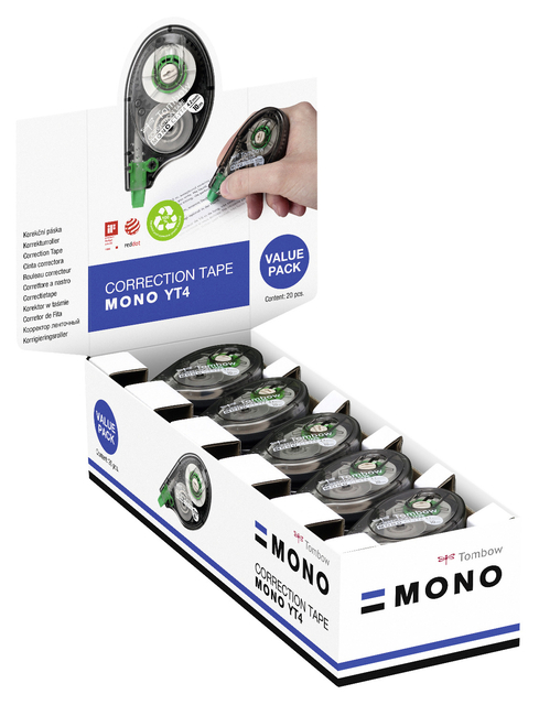 Correctietape Tombow MONO zijwaarts 4.2mmx10m 20 stuks