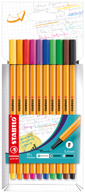 Stabilo Point 88 Fineliner Asstd Pk10