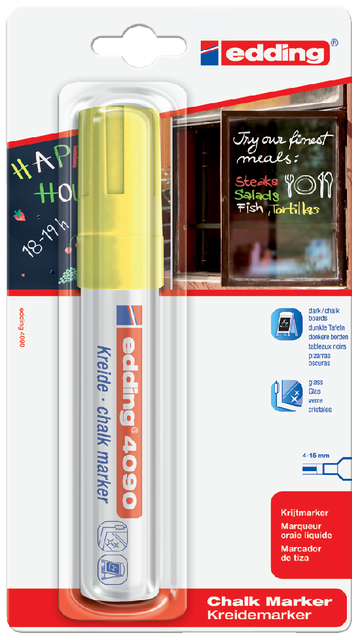 edding 4090 chalk marker blister of 1 neon yellow