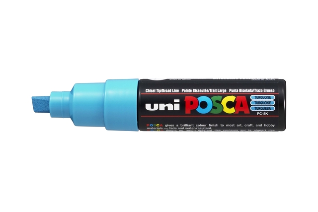 Paintmarker Uni POSCA PC8K breed schuin fluor turquoise