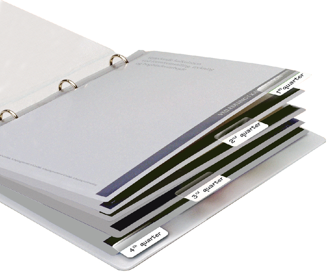 48x 3L index tabs,  permanent adhesive 12x40mm, white
