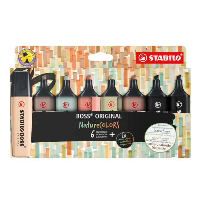 Markeerstift STABILO Boss 70/8 nature colors etui à 8 stuk