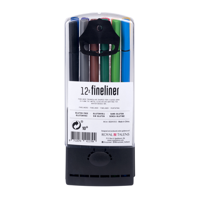 Fineliner Bruynzeel Teens etui à 12 kleuren