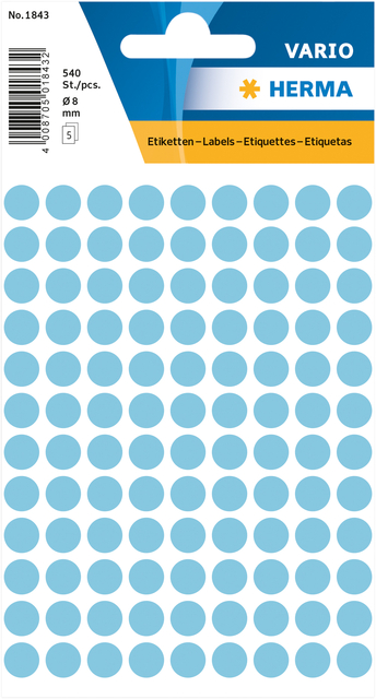 Multi-purpose labels ø 8mm blue 540 pcs