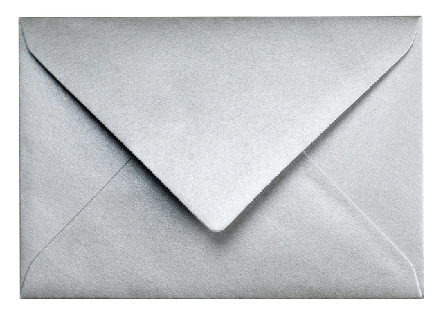 Envelop Papicolor C6 114x162mm metallic zilver pak à 6 stuk