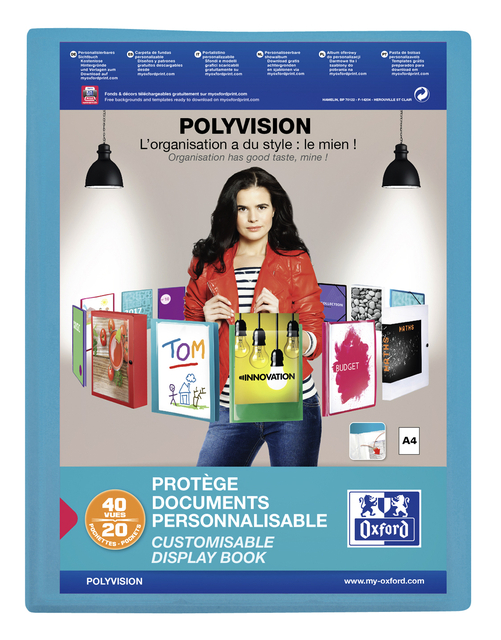 Display Book Elba Polyvision A4 20 pockets translucent Blue