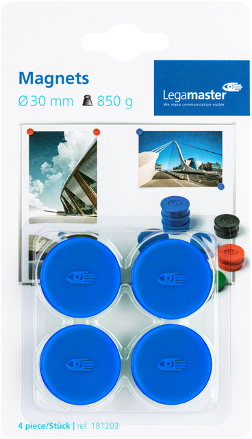 Legamaster magnet 30mm blue 4pcs C&C