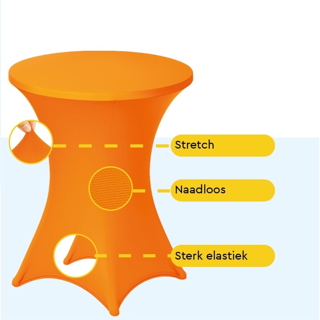 Tafelrok BRASQ voor statafel 80cm oranje