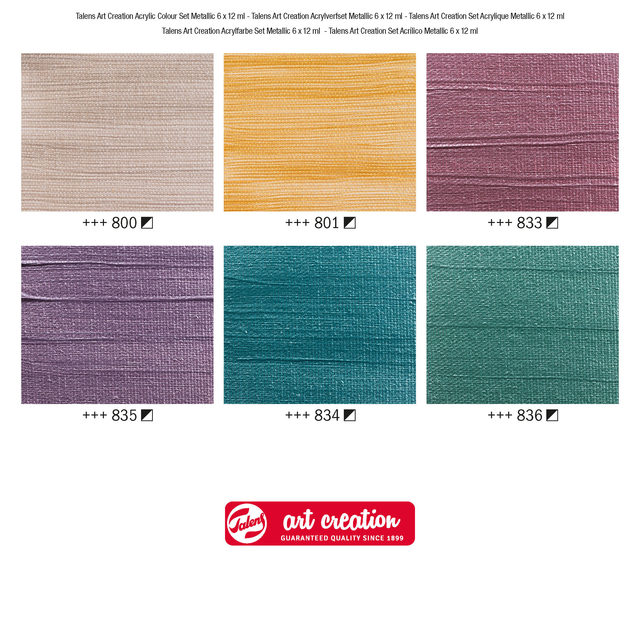 Acrylverf Talens Art Creation Metallic 12ml set à 6 kleuren