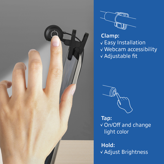 Laptoplamp ACT Clip-on led dimbaar USB