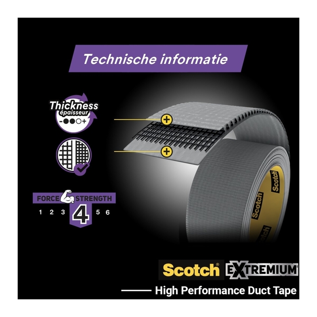Duct tape Scotch Extremium no residue 18.2mx48mm grey