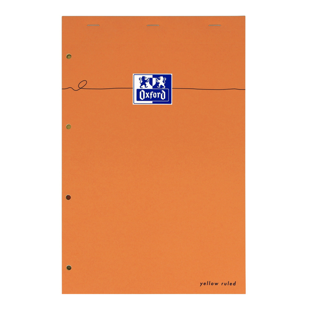 OXFORD Orange A4+ Stapled Coated Card Notepad Ruled 160 Pages Orange SCRIBZEE® Compatibl