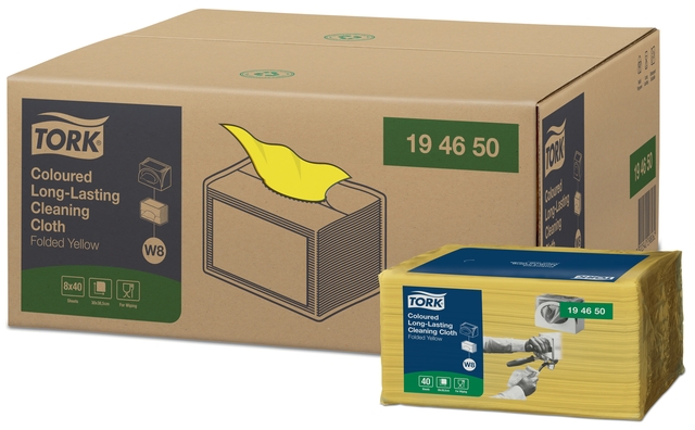 Cleaning cloth Tork Long-Lasting W8 multifunctional yellow 194650