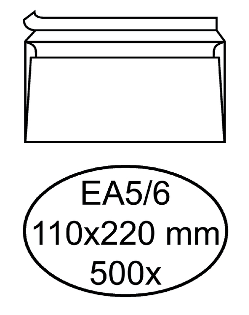 Wallet EA5/6 p&s white 80gsm FSC