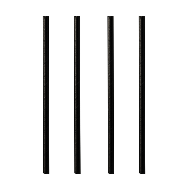 Drinking straw Papstar 250mm paper black 100 pieces