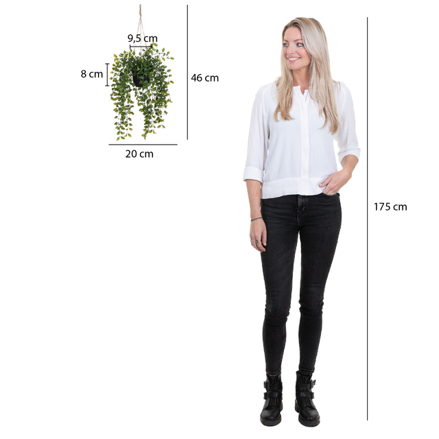 Kunstplant Mica Ficus hangend in pot groen Ø20 46c