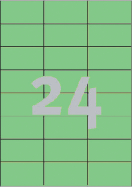 Etiket Avery 3450 70x37mm groen 2400 stuks