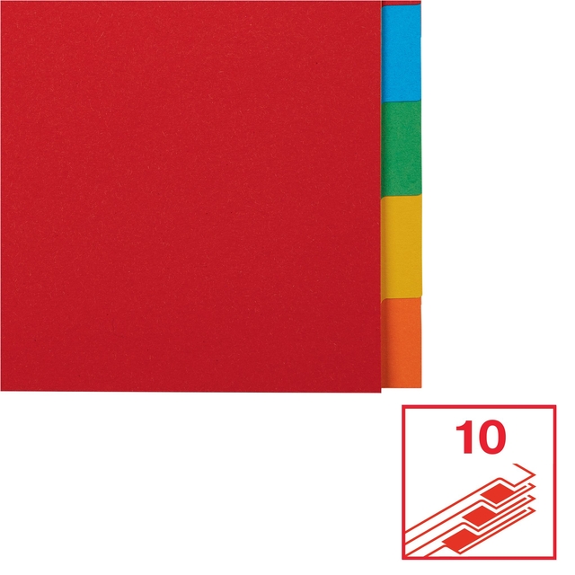 Divider Esselte Economy A4 10 tabs 11-rings cardboard multicolor