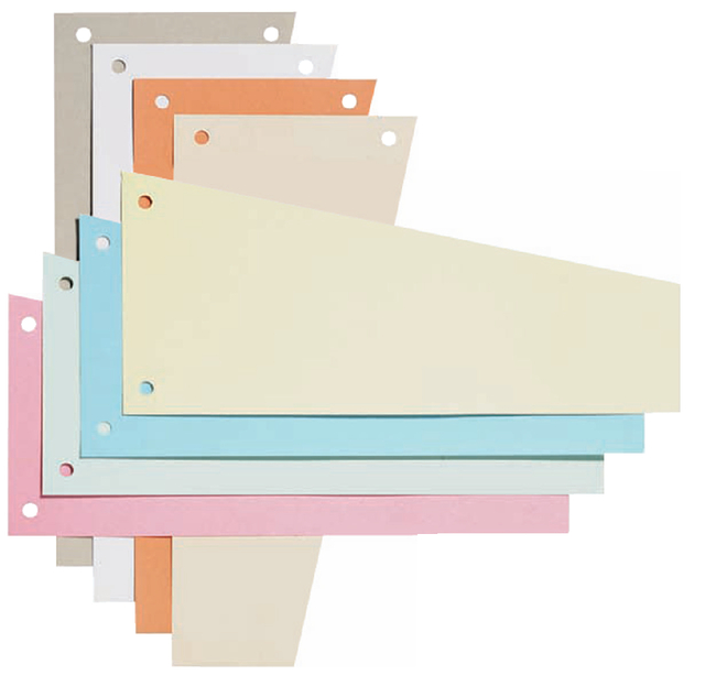 Elba 240x105/55mm trapezium dividers 190gsm card 2 holes blue pack 100