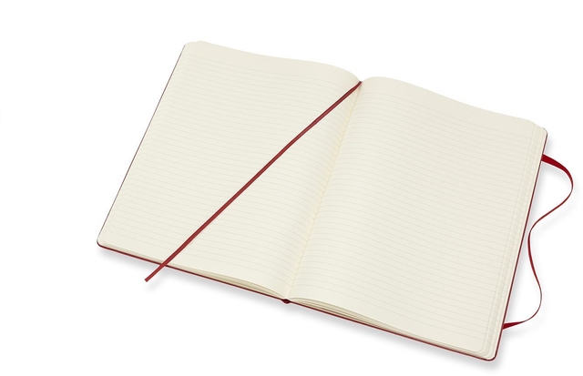 Notitieboek Moleskine XL 190x250mm lijn hard cover scarlet red
