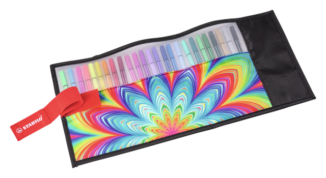 Viltstift STABILO Pen 68/25 Arty roletui medium assorti set à 25 stuk