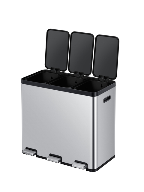 Pedaalemmer EKO Essential Recycler 3x20 liter rvs