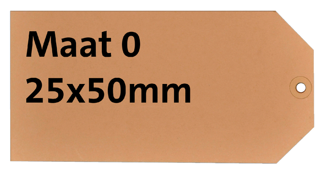 Label tags HF2 carton Nr0 200gr. 25x50mm 1000 pcs.