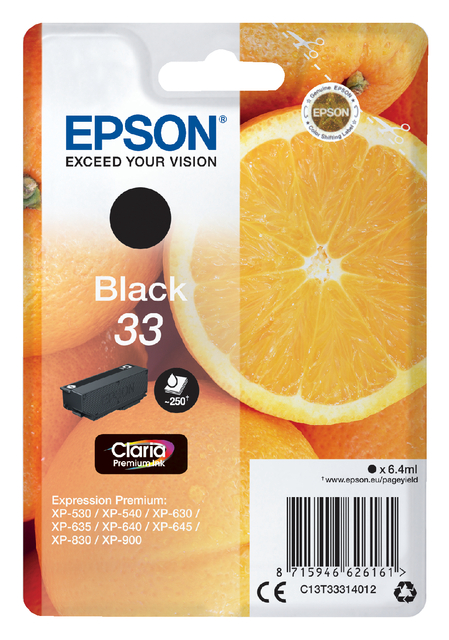 EPSON Singlepack Black 33 Claria Premium