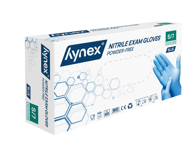 Handschoen Hynex S nitril blauw pak à 100 stuk