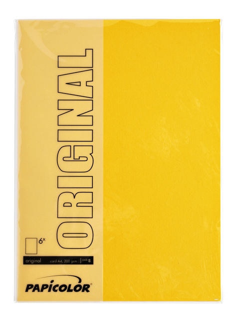 Kopieerpapier Papicolor A4 200gr 6 vel dottergeel
