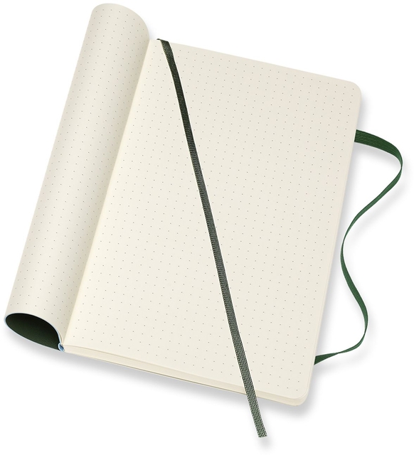 Notitieboek Moleskine large 130x210mm dots soft cover myrtle green