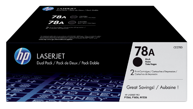 HP 78A Toner Cartridge Black Pk2 CE278AD