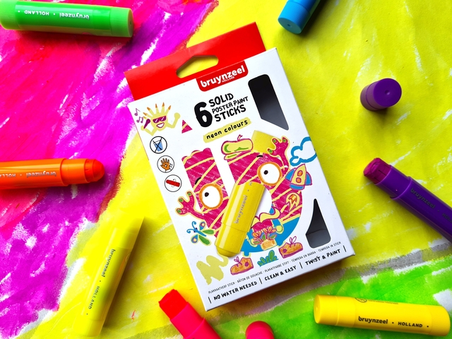 Plakkaatverf sticks Bruynzeel Neon 6 kleuren