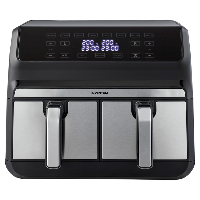 Airfryer Inventum 2 x 4 liter 1700 watt zwart/rvs
