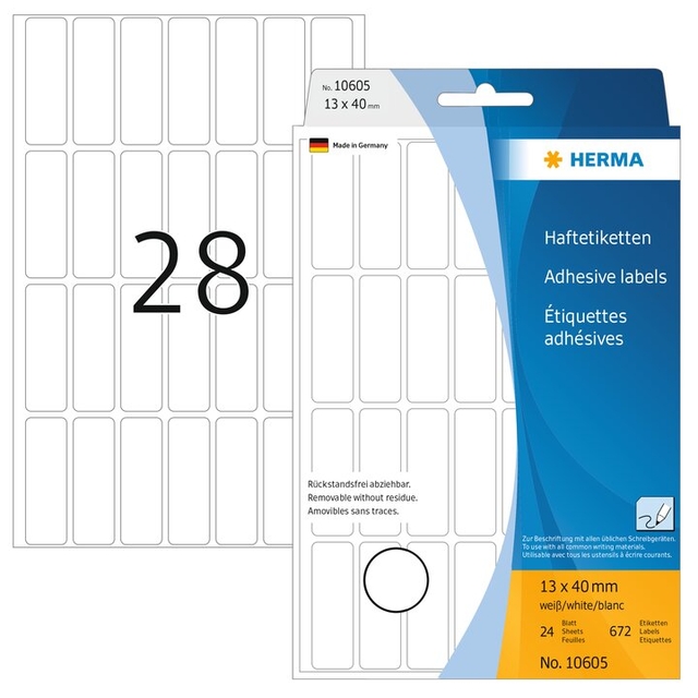 Adhesive labels white Movables 13x40 896 St.