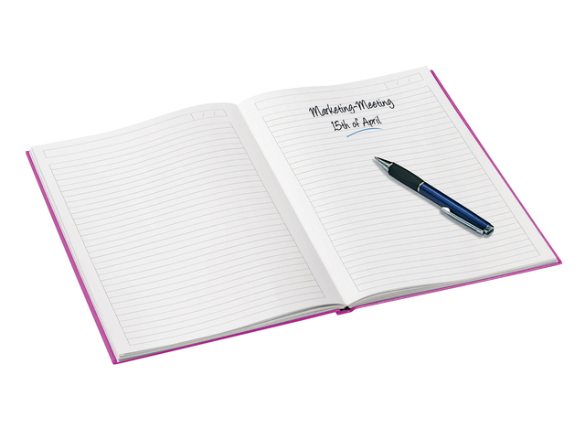 Notitieboek Leitz WOW A4 160 pagina's 90gr lijn roze