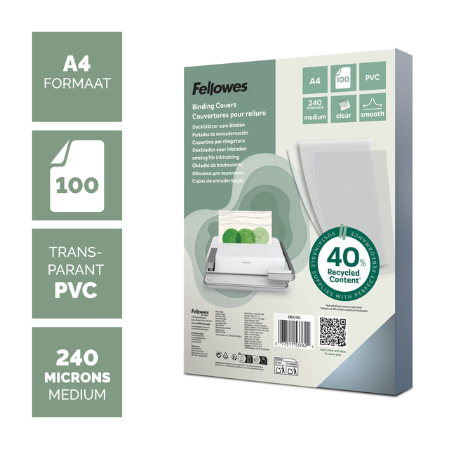 Fellowes Binding Covers E/C 240sh Pk100