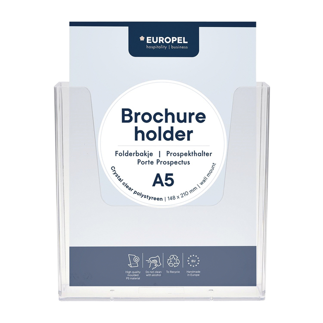 Brochure holder OPUS A5 Wall Mounted Clear