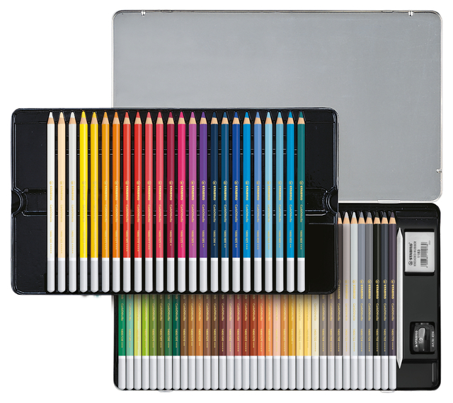 Kleurpotloden STABILO CarbOthello kalkpastel assorti blik à 60 stuk