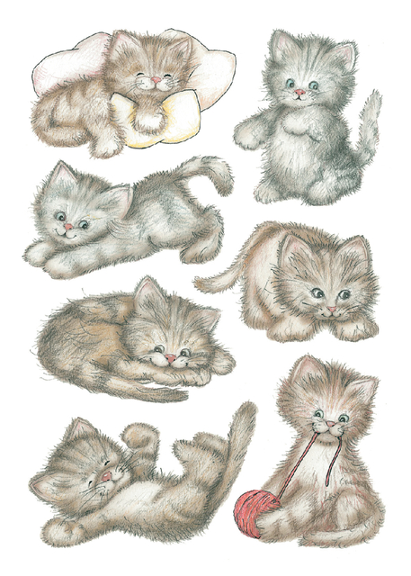 Decorative label DECOR sweet cat 3 sheets